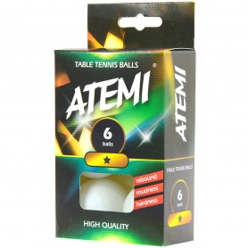 Table tennis balls Atemi* White 6 pcs