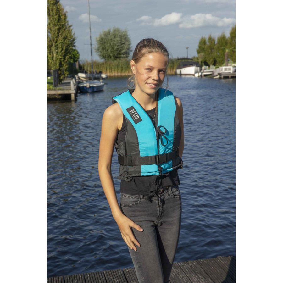 Спасательный жилет Besto Dinghy 50N M, ZIPPER Aqua / Black