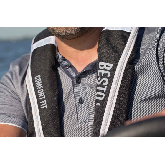 Надувной спасательный жилеты BESTO COMFORT 180N, black/grey