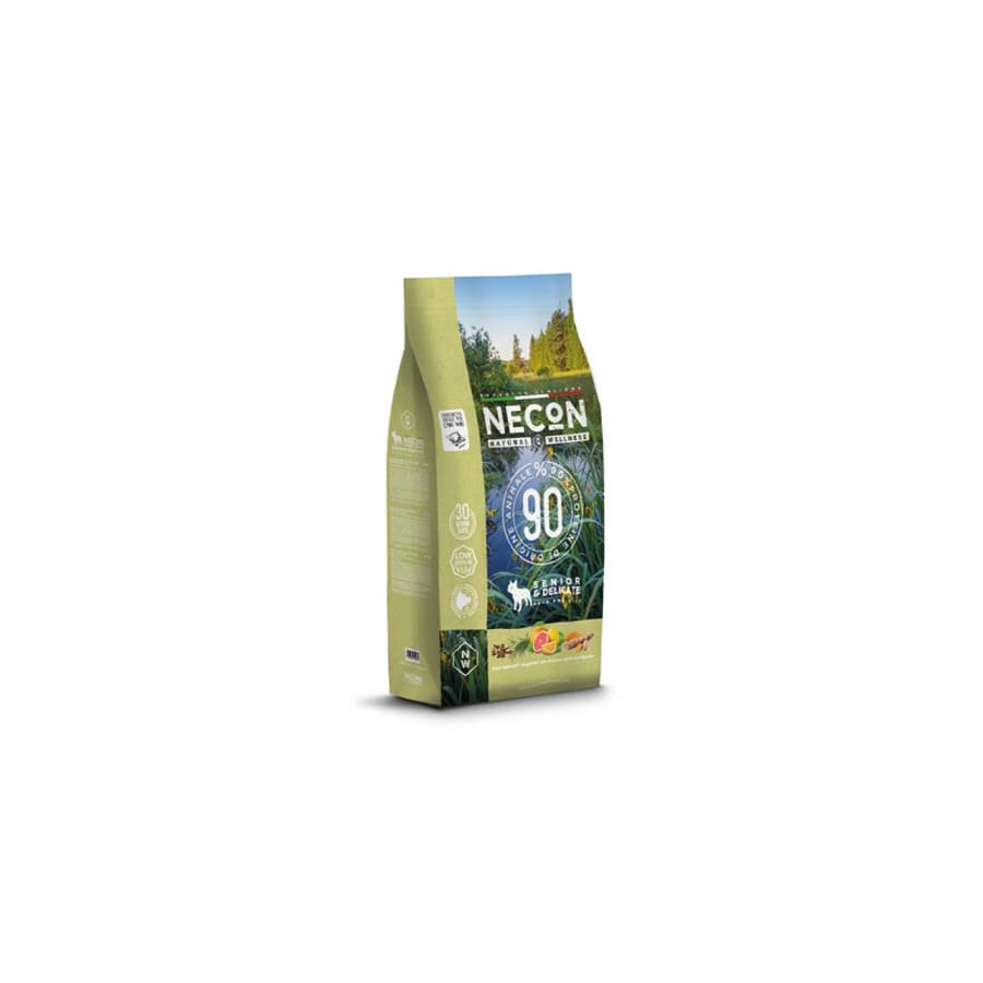 Dry complete food for adult dogs NECON Natural Wellness dog mini senior&delicate duck and rice 10 kg