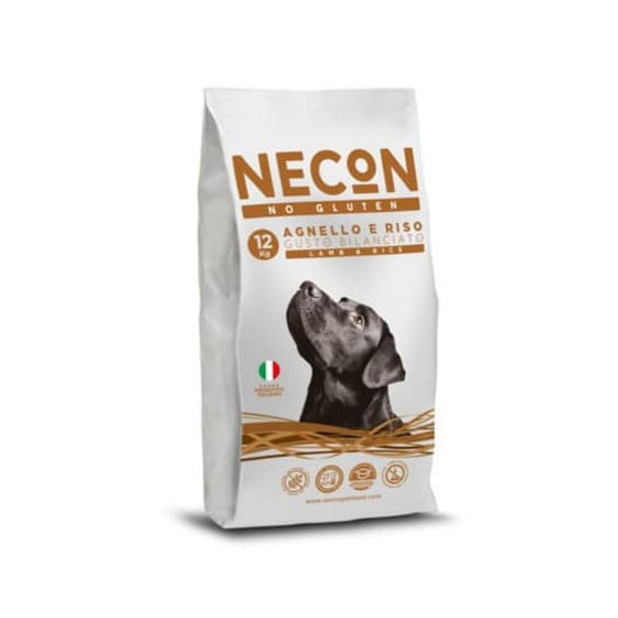 Dry complete food for adult dogs NECON No Gluten Lamb and rice 12 kg