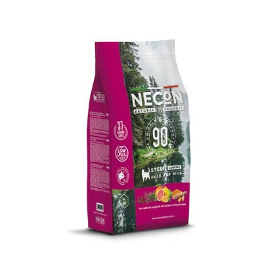 NECON Natural Wellness сухой корм для стерилизованных кошек и с лишним весом с уткой и рисом 10 кг