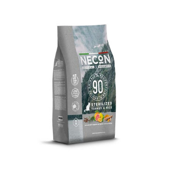 NECON Natural Wellness сухой корм для стерилизованных кошек с индейкой и рисом 10 кг