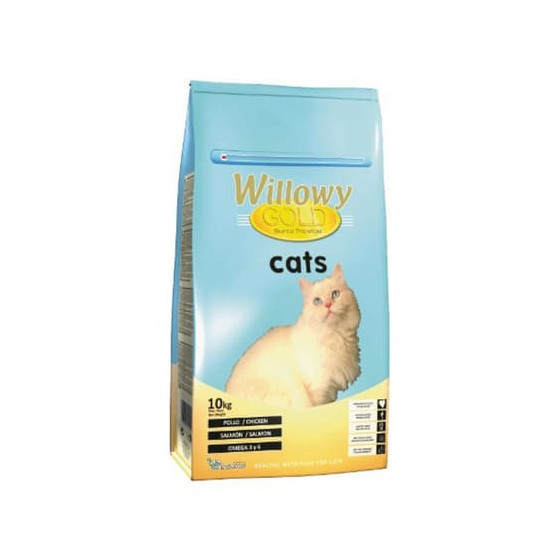 Dry food for adult cats Willowy GOLD PREMIUM with chicken and salmon 10 kg