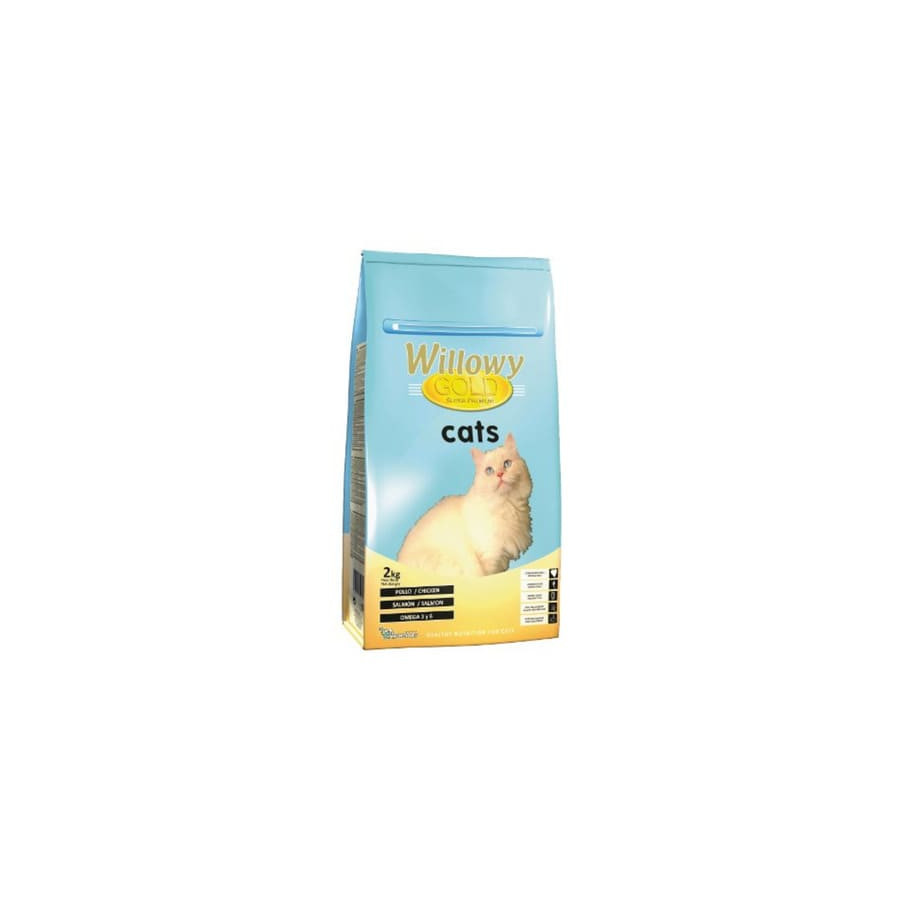 Sausā barība pieaugušiem kaķiem Willowy GOLD PREMIUM ar vistu un lasi 2 kg