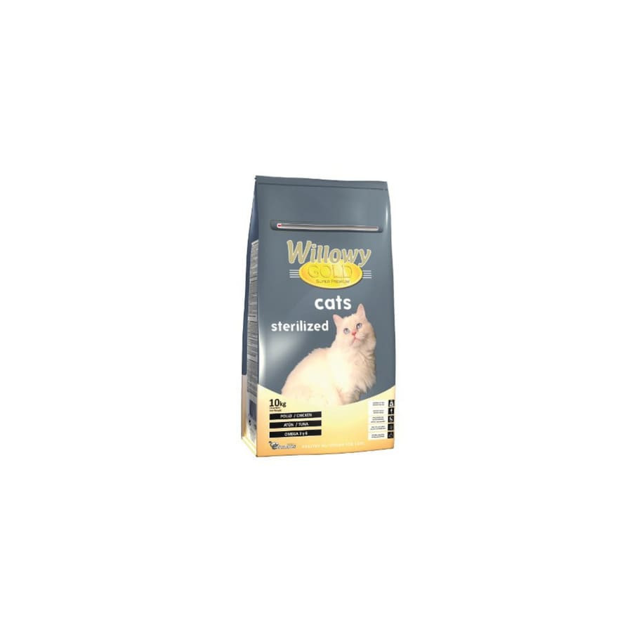 Сухой корм для взрослых стерилизованных кошек Willowy GOLD PREMIUM с курицей 10 кг